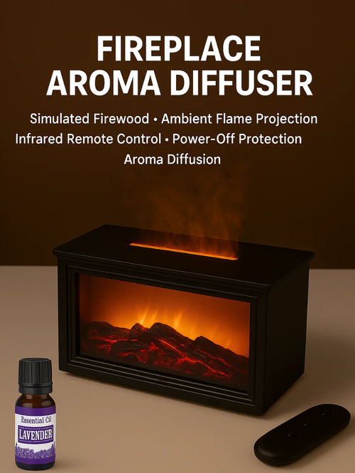 50% DE RÉDUCTION - DERNIER JOUR ! 💦 Diffuseur d'Humidité avec Flamme de Cheminée - 7 Couleurs LED et Télécommande, Ambiance Apaisante pour Maison