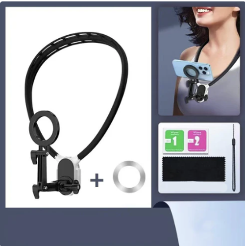 Magnetic Neck Phone Holder for Hands-Free Recording