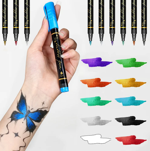 🌈Hot Sale 49% OFF🎨10-Color Temporary Tattoo Markers Set
