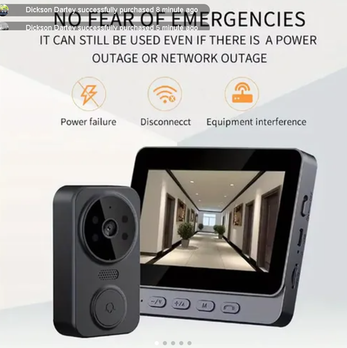 Wireless Video Doorbell with Monitor