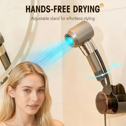 No-Drill Hair Dryer Holder with Suction Cup