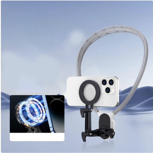 Magnetic Neck Phone Holder for Hands-Free Recording