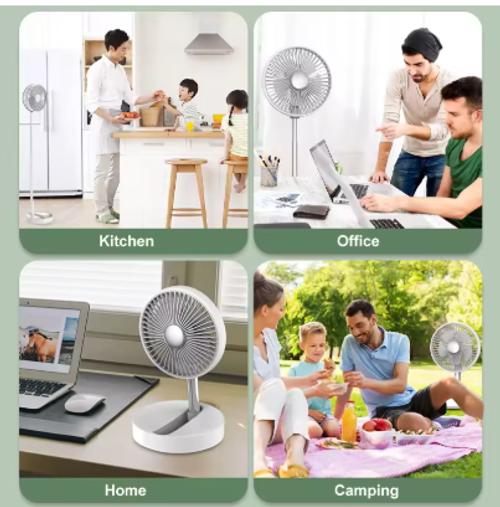 Hotsale Portable Desk  Floor Stand Fan Electric Rechargeable Mini Telescopic Foldable Folding Fan Plastic Mechanical Goal