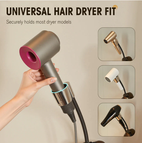 No-Drill Hair Dryer Holder with Suction Cup