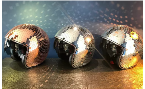 Disco ball Helmet with Retractable Visor