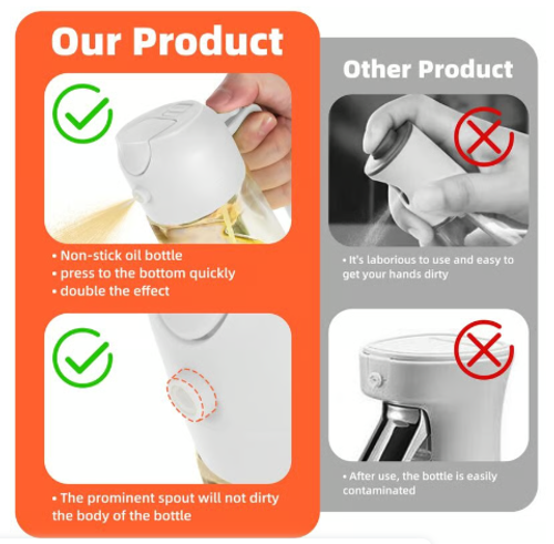 🎁HOT SALE💕2 in 1 Glass Oil Sprayer & Dispenser🔥