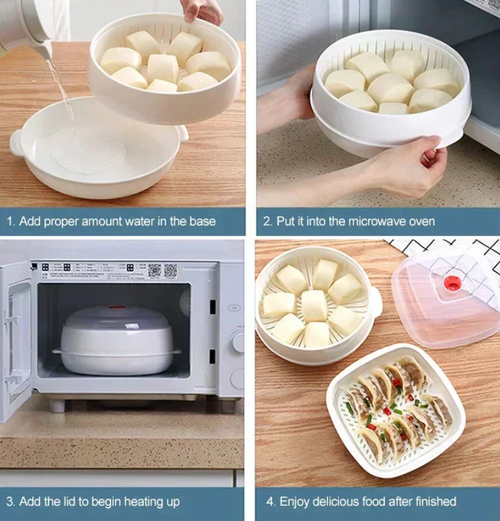 ♨️ 50% OFF! 📍 Microwave Oven with Steam Grill - Steam Cooking and Fast Defrosting, Compact Design and Easy to Clean 🍲📦