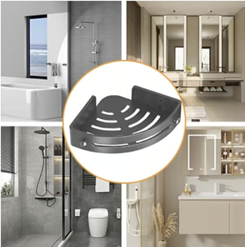 This easy-to-install, drill-free corner storage shelf completely revolutionizes bathroom organization.r Walls)