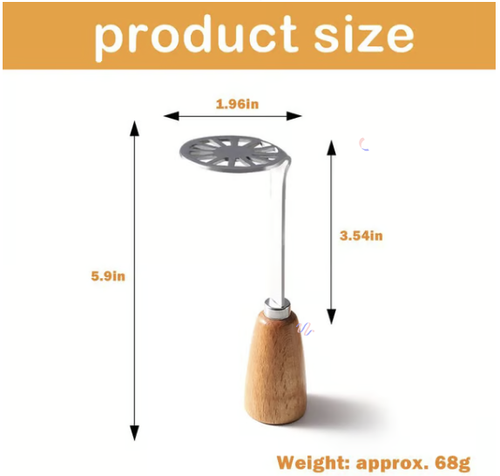 🍽️ Master the Art of Mashing✨ 2-Pack Stainless Steel Mini Mashers with Wooden Handles - For Smooth, Effortless Perfection!