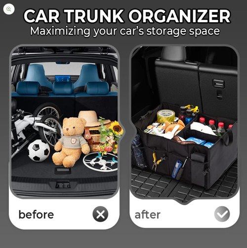 Large-Capacity Collapsible Car Trunk Organizer – whitestitchs