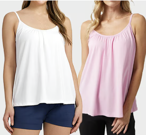 Loose-fitting Tank Top With Built-in Bra（Buy one）（Plus-size underwear, please specify color and size.）