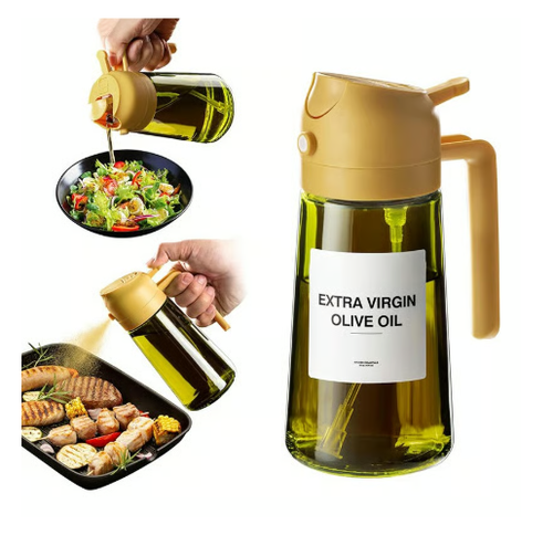 🎁HOT SALE💕2 in 1 Glass Oil Sprayer & Dispenser🔥