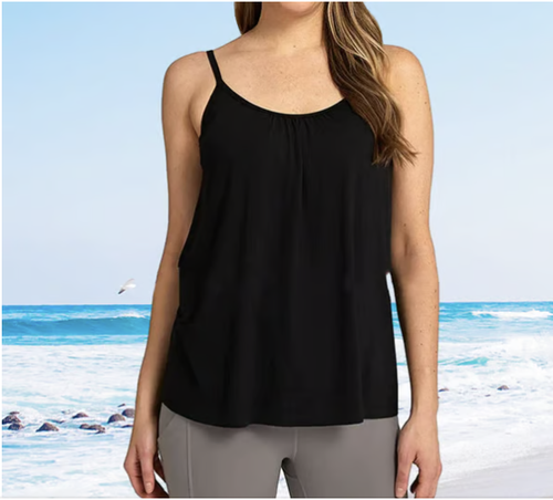 Loose-fitting Tank Top With Built-in Bra（Buy one）（Plus-size underwear, please specify color and size.）