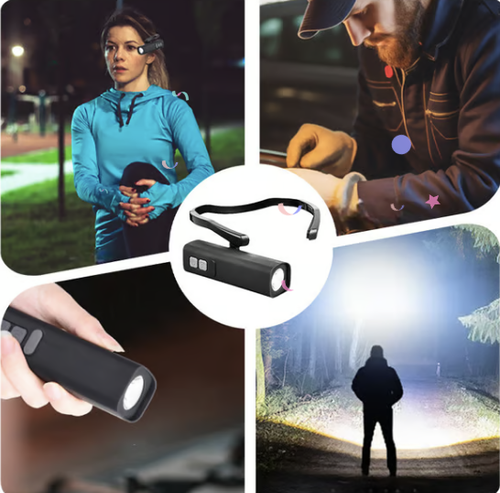 Ear-Mounted LED Head Torch with Motion Sensor（buy one get one free）