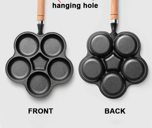 🍳 50% OFF NOW! 🔥 4-Cup Cast Iron Egg Frying Pan - Non-Stick & Even Heating, Perfect for Breakfast Sandwiches or Pancakes 🥪✨