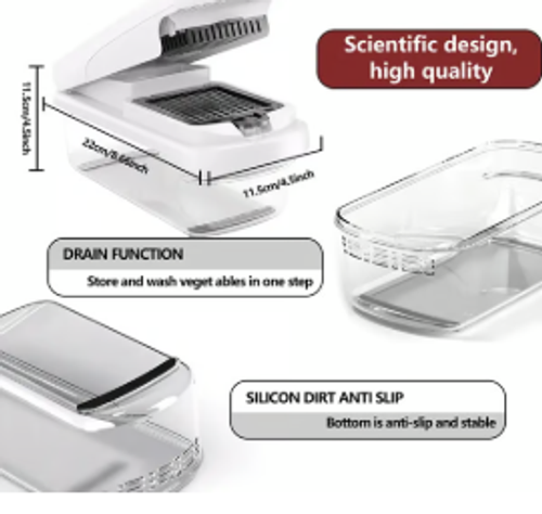 🥕15-in-1 Vegetable Chopper | Multifunctional Food Cutter with Container