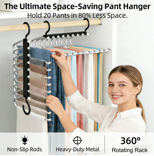 👖 9-Tier Space-Saving Pants Hangers