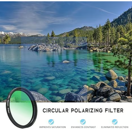 52mm Clip-0n CPL Phone CameraLens Filter Kit, Circular PolarizerPolarizing Filter Compatible with Mostcell phones