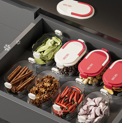 🔥 The secret weapon for a well-organized kitchen 🔥 Sealed storage of spices in multiple layers.