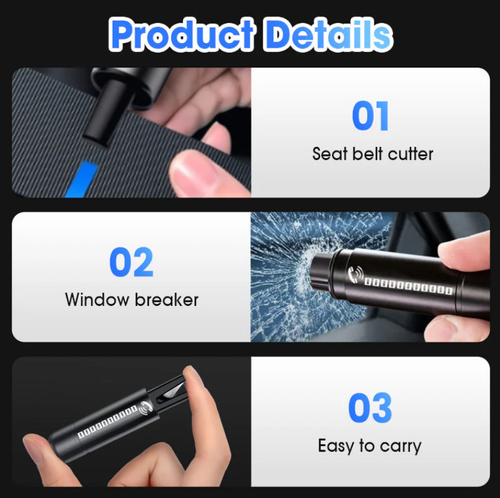 🔥Hot Sale🔥Multi-Functional Dual-Headed Car Safety Hammer