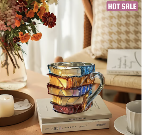 📚 3D Painted Book Mug 🍵