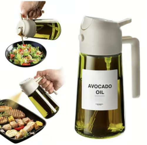 🎁💕2 in 1 Glass Oil Sprayer & Dispenser🔥