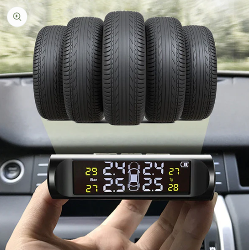 🚗Solar Real-Time Four-Wheel Display Tire Pressure Monitor