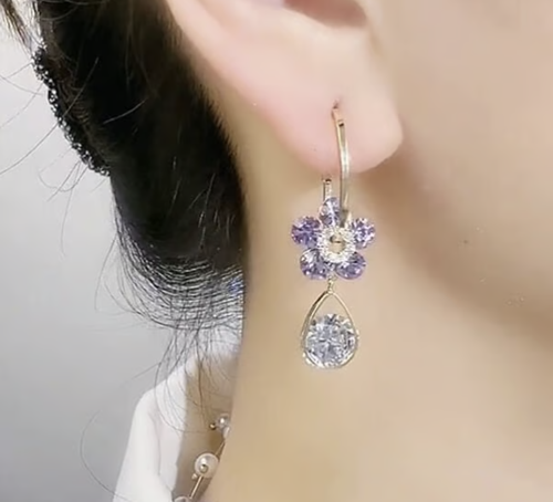 Fashion Flower Crystal Earrings