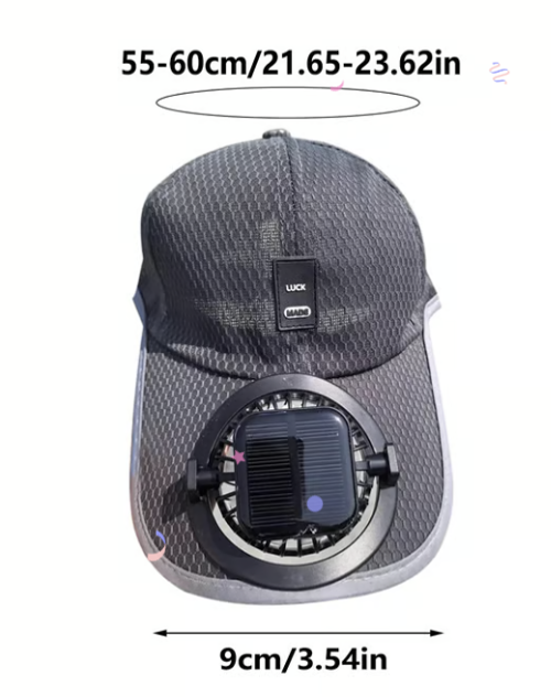 Solar Rechargeable Peaked Cap