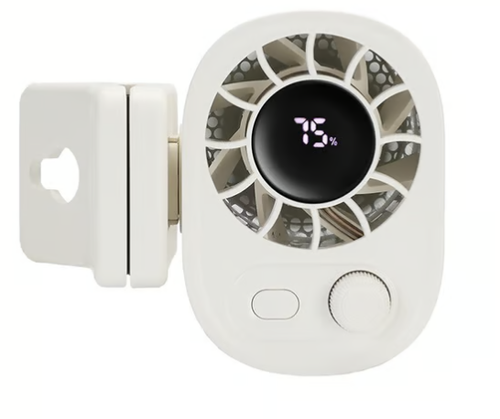 Car Clip On Fan with LED Display -360° Rotation, 100 Speeds Adjustable, USB Rechargeable