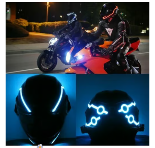 🔥🔥Motorcycle Helmet Light LED DIY Helmet LED Light Motorbike Reflective Strips