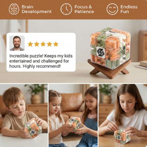 3D Labyrinth Puzzle Cube