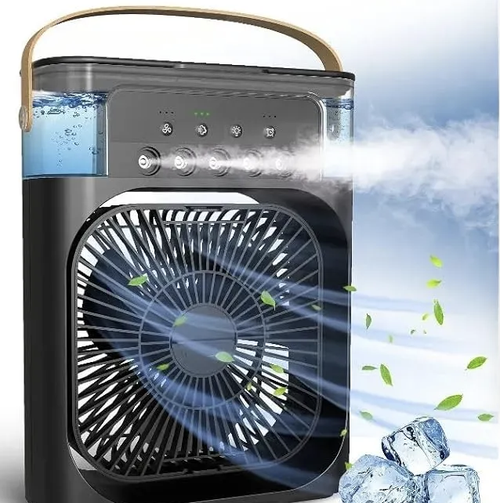 Water Mist Spray Fan, High Grade White Water Cooled Fan Portable for Tabletop