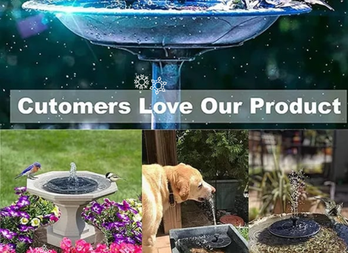 🎁Solar Fountain, Solar Powered Bird Bath Fountain Pump with 4 Nozzles 1.4W Solar Panel Kit Water Pump, Outdoor Watering Submersible Pump for Pond, Pool, Garden, Fish Tank