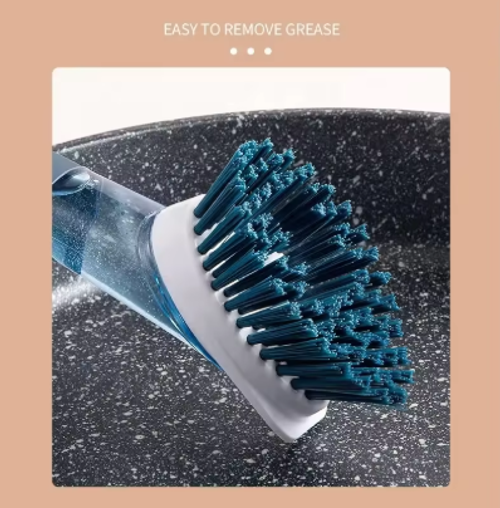 New Household Multifunctional Kitchen Cleaning Brush Set Plastic Liquid Dishwashing Pot Sponge Brush Combination for Dishwashing