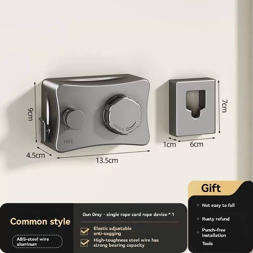 Invisible clothesline, no drilling required, retractable clothes drying device for indoor use on balconies.