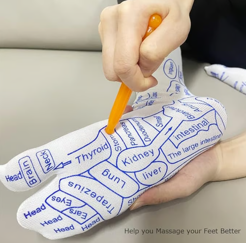 Reflexology Chart Socks with Trigger Point Massage Tool