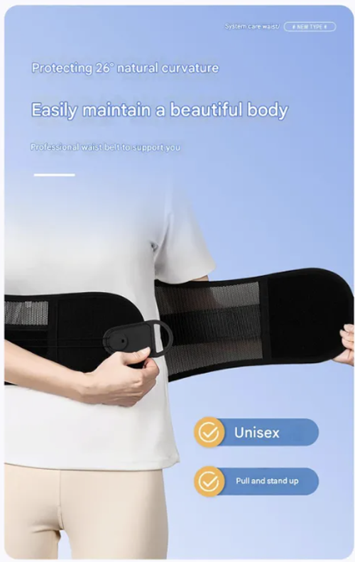 Best-Selling Dual-Pull Lumbar Support Belt - Adjustable Waist Corrector with Breathable Mesh | Lumbar Brace with Pulley Drawstring for Posture Alignment