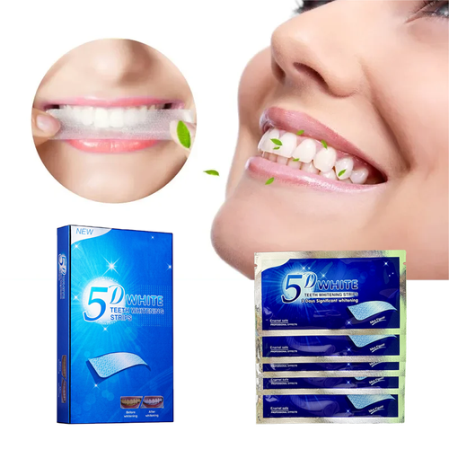 Say goodbye to embarrassing yellow teeth! 5D-cut dental tape ensures a snug, non-slip fit and visibly whitens teeth in 14 days!