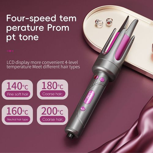 Long-lasting, long-lasting curling iron for long waves. Fully automatic, perfect for lazy hair. Negative ion treatment for frizz-free hair. Smart LCD screen for anti-scalding.