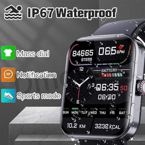 Flagship W57L50+ smartwatch with non-invasive blood sugar, blood pressure, oxygen, heart rate, and temperature monitoring, multi-function sleep monitoring, and long battery life