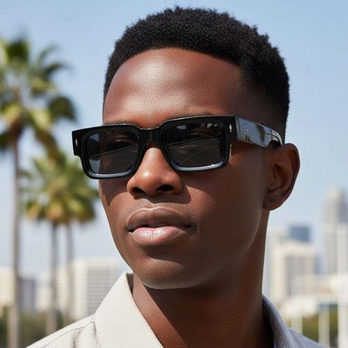 European and American retro square frame sunglasses with unique studs