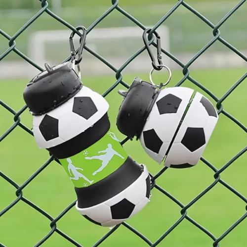Football Folding Silicone Water Bottle