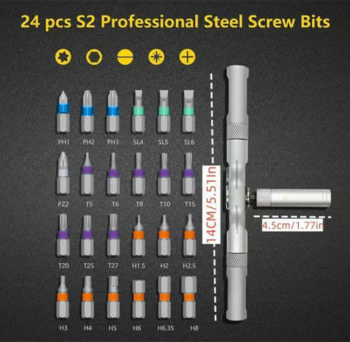 😊🔥24 in 1 DlY Screwdriver Set Magnetic Compact and Portable Ratchet Screwdriver