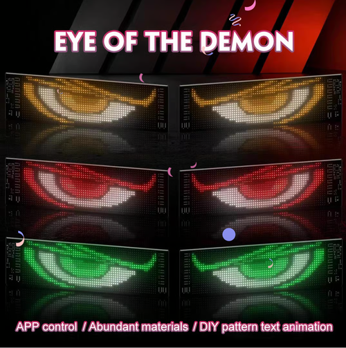 😈 Halloween Spooktacular Deal Alert! 🎃 Devil Eyes LED Sign: App - Controlled, Animated for Car Truck Windshields😁