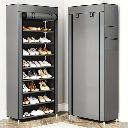 8 Layer Large Capacity Shoe Rack Manager With Dust Cover.
