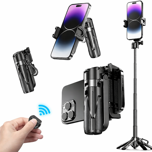 360° Foldable Selfie Stick Tripod with Bluetooth Remote
