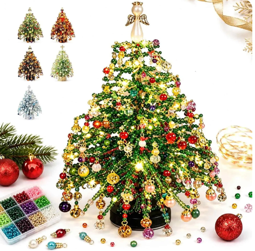 🎄✨ DIY Beaded Christmas Tree Kit – 🎅Create Your Own Sparkling Holiday Decoration