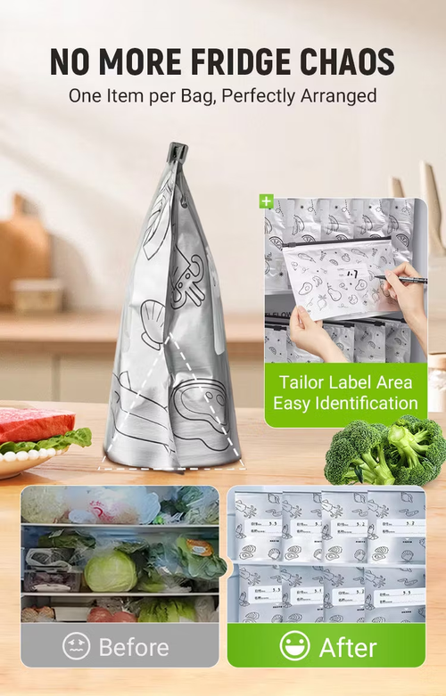 Reusable Aluminium Storage Bags（26*29cm,Ten pieces)