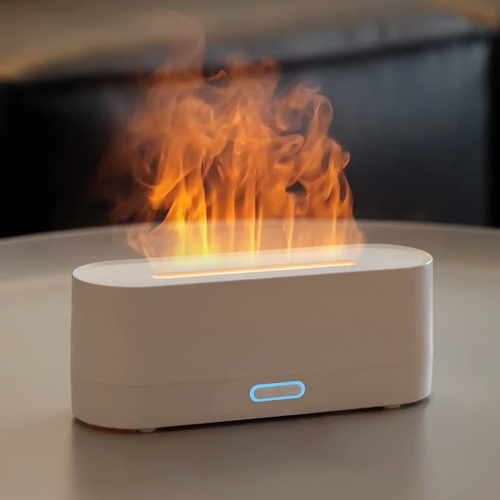 Desktop Colorful Simulated Flame Aromatherapy Diffuser